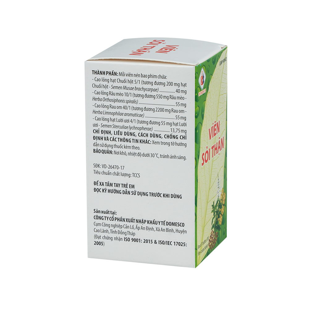 Viên sỏi thận Chai 100 viên Domesco