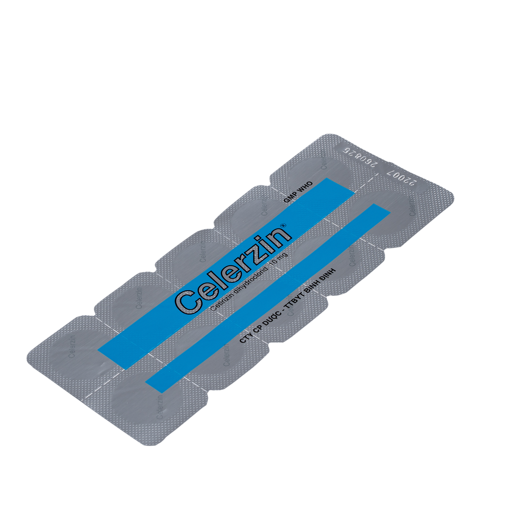 Celerzin 10mg (vỉ nhôm) H/20 Hộp 2 Vỉ x 10 Viên Bidiphar
