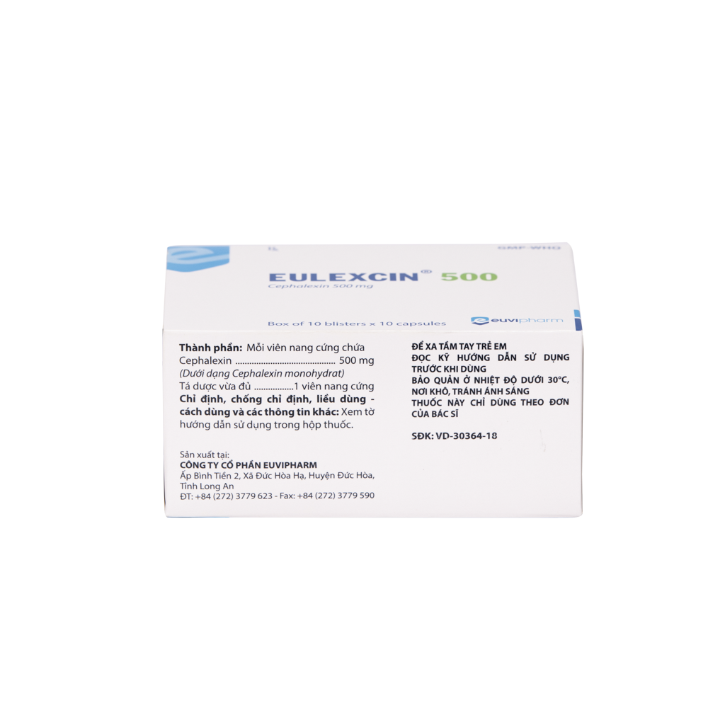 Eulexcin 500 Hộp 10 vỉ x 10 viên Euvipharm