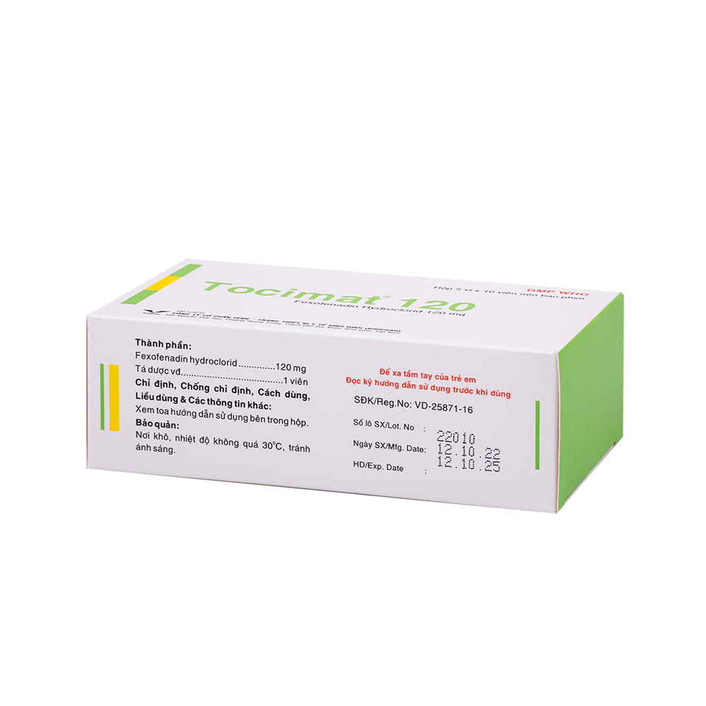 Tocimat 120 H/50 Hộp 5 Vỉ x 10 Viên Bidiphar