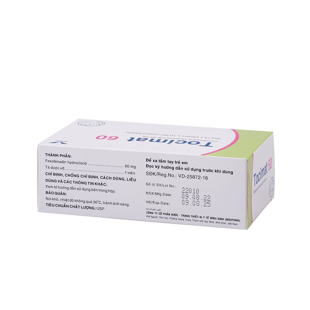 Tocimat 60 H/50 Hộp 5 Vỉ x 10 Viên Bidiphar