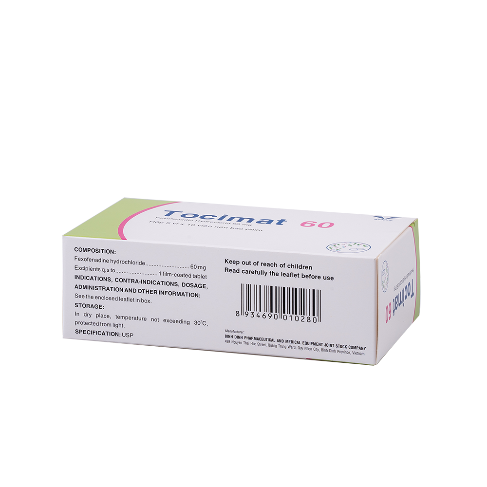 Tocimat 60 H/50 Hộp 5 Vỉ x 10 Viên Bidiphar