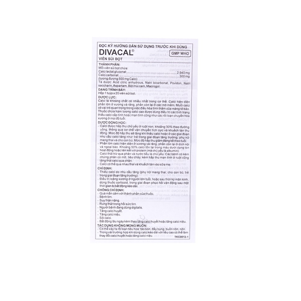 Divacal Tube 20 viên Imexpharm