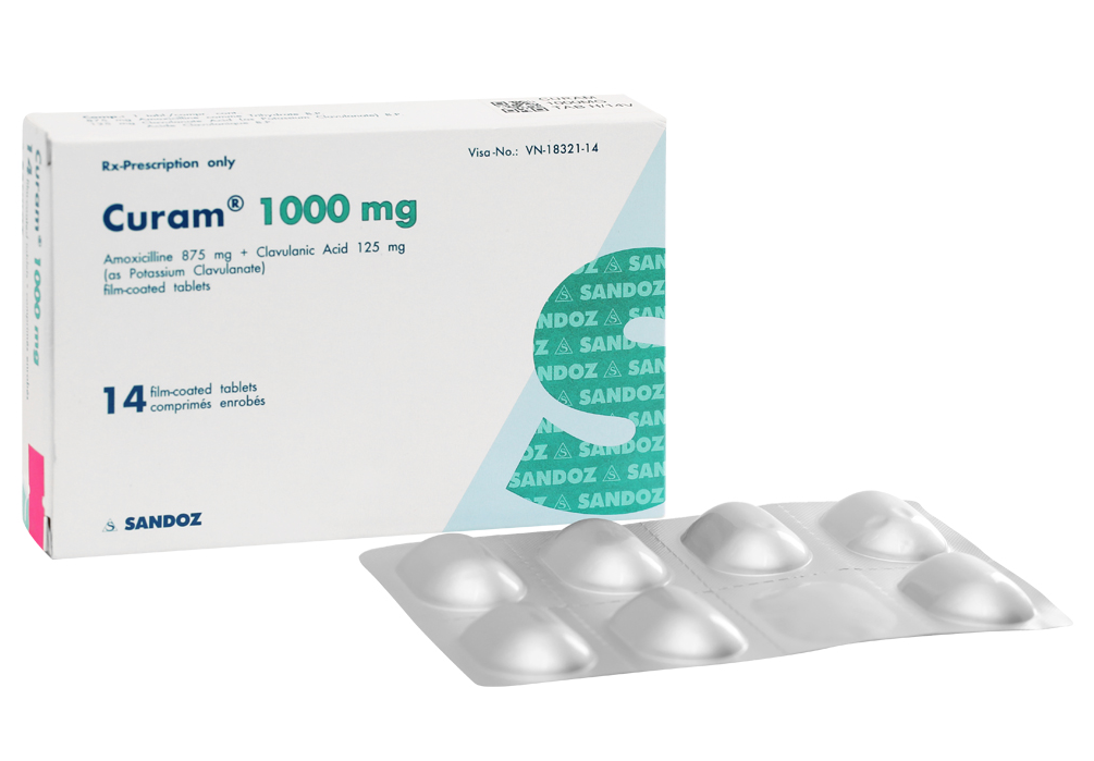 CURAM 1000MG TAB 2x7'S Hộp 2 vỉ x 7 viên Sandoz
