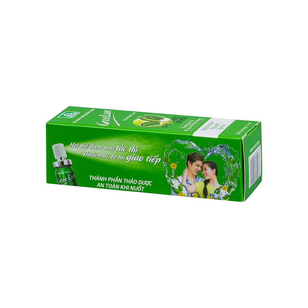 Xịt thơm miệng Greelux Fresh Mint Cool 12ml (Lá) Lọ 12 ml Hoa Linh