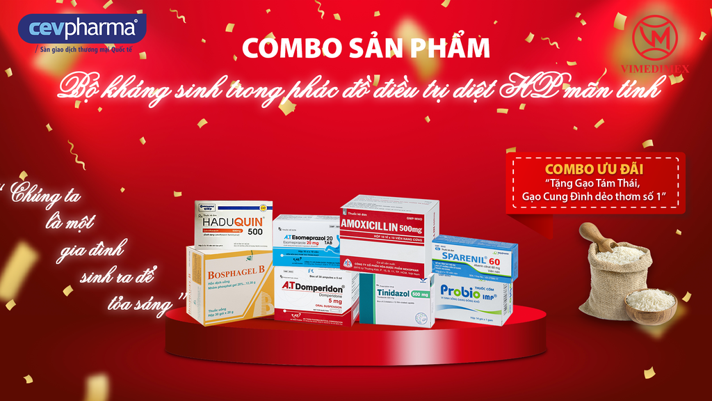 Combo Bộ kháng sinh trong phác đồ điều trị diệt HP mãn tính