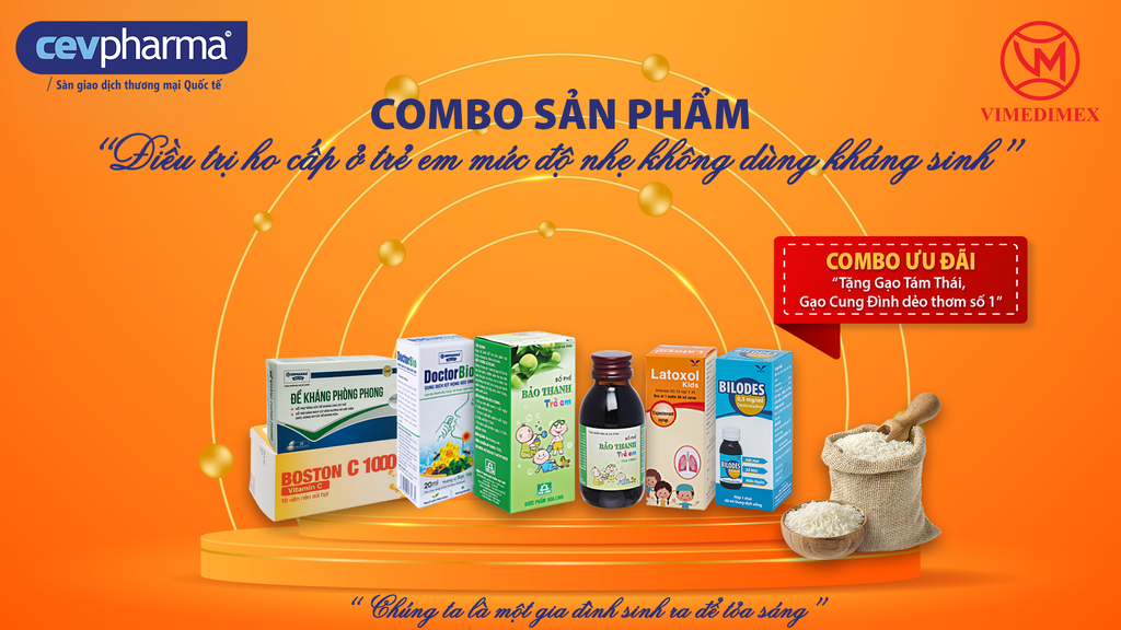 Combo Điều trị ho CẤP ở trẻ mức độ nhẹ, không dùng kháng sinh