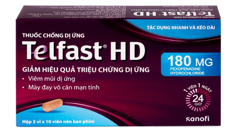 Telfast HD 180mg. Hộp 3 vỉ x 10 viên
