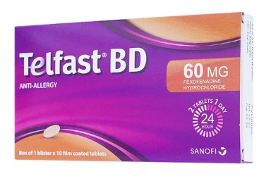 Telfast BD 60mg. Hộp 3 vỉ x 10 viên