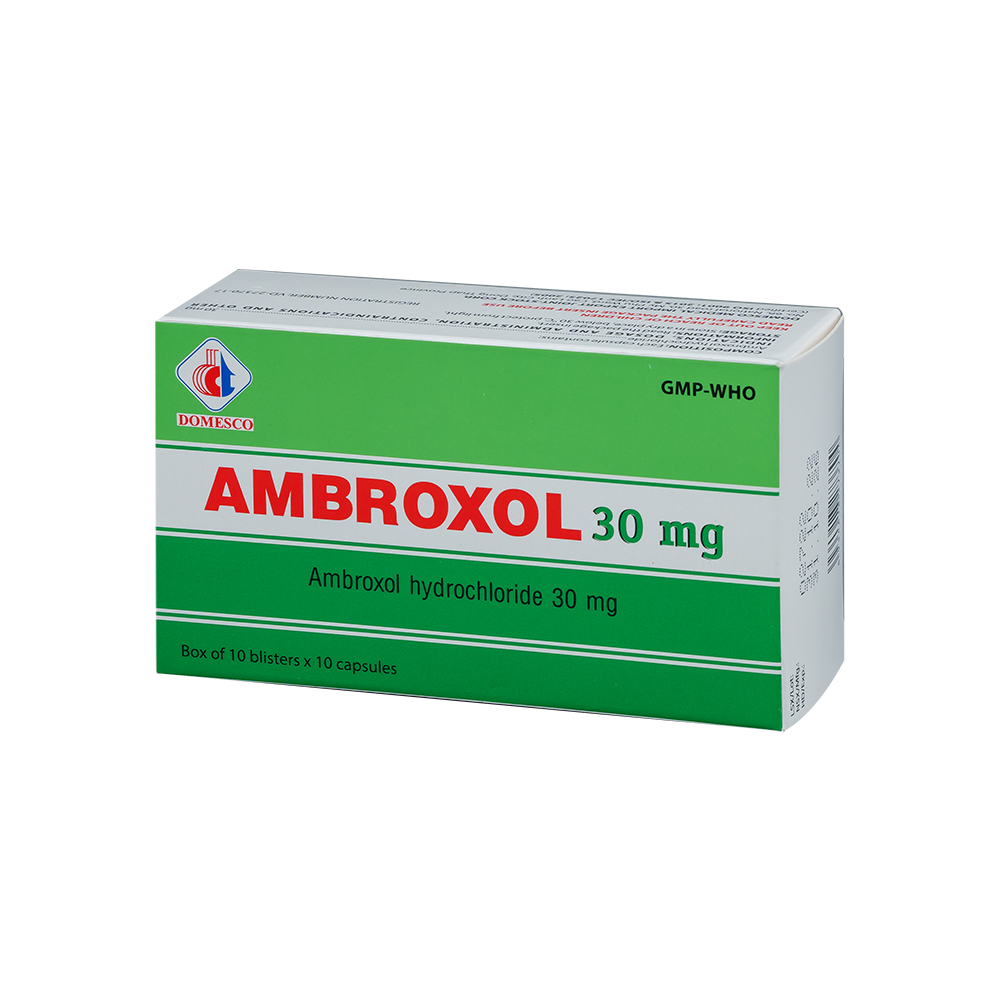 Ambroxol 30 mg Hộp 10 vỉ x 10 viên Domesco