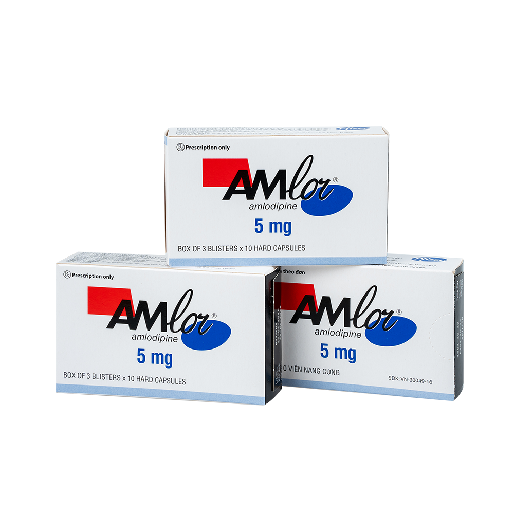 Amlor 5 Caps Hộp 3 vỉ x 10 viên Pfizer