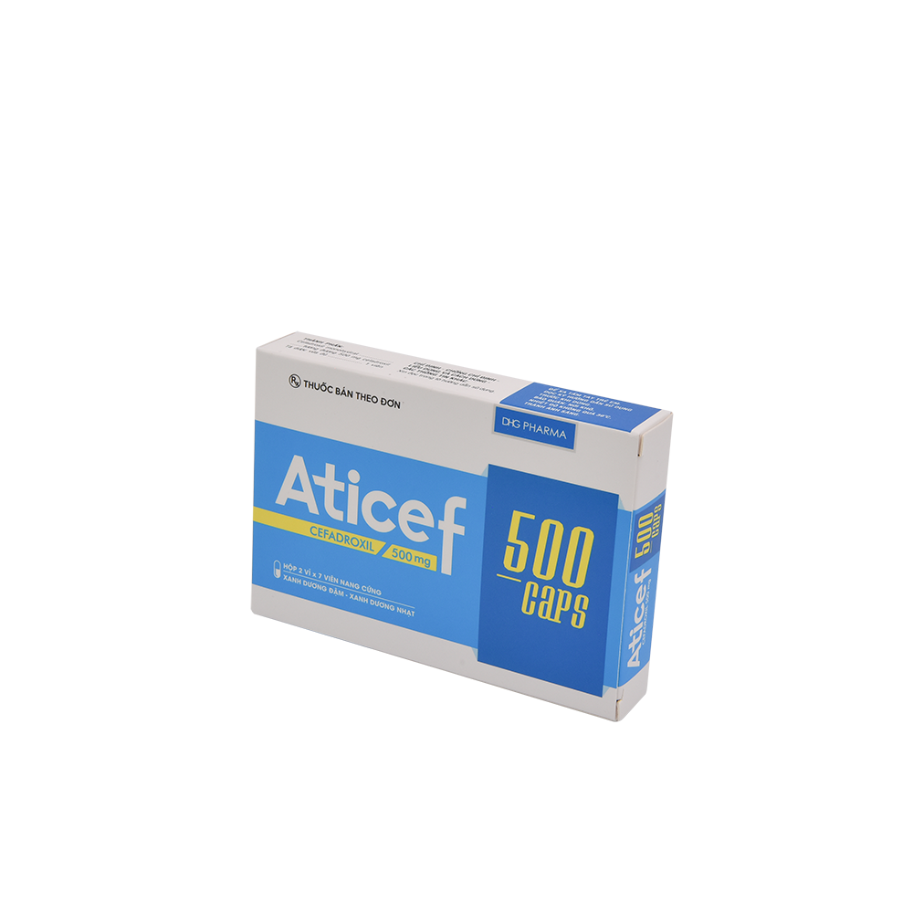 Aticef 500 CAPS (Xanh dương đậm-Xanh dương nhạt) Hộp 2 vỉ x 7 viên DHG