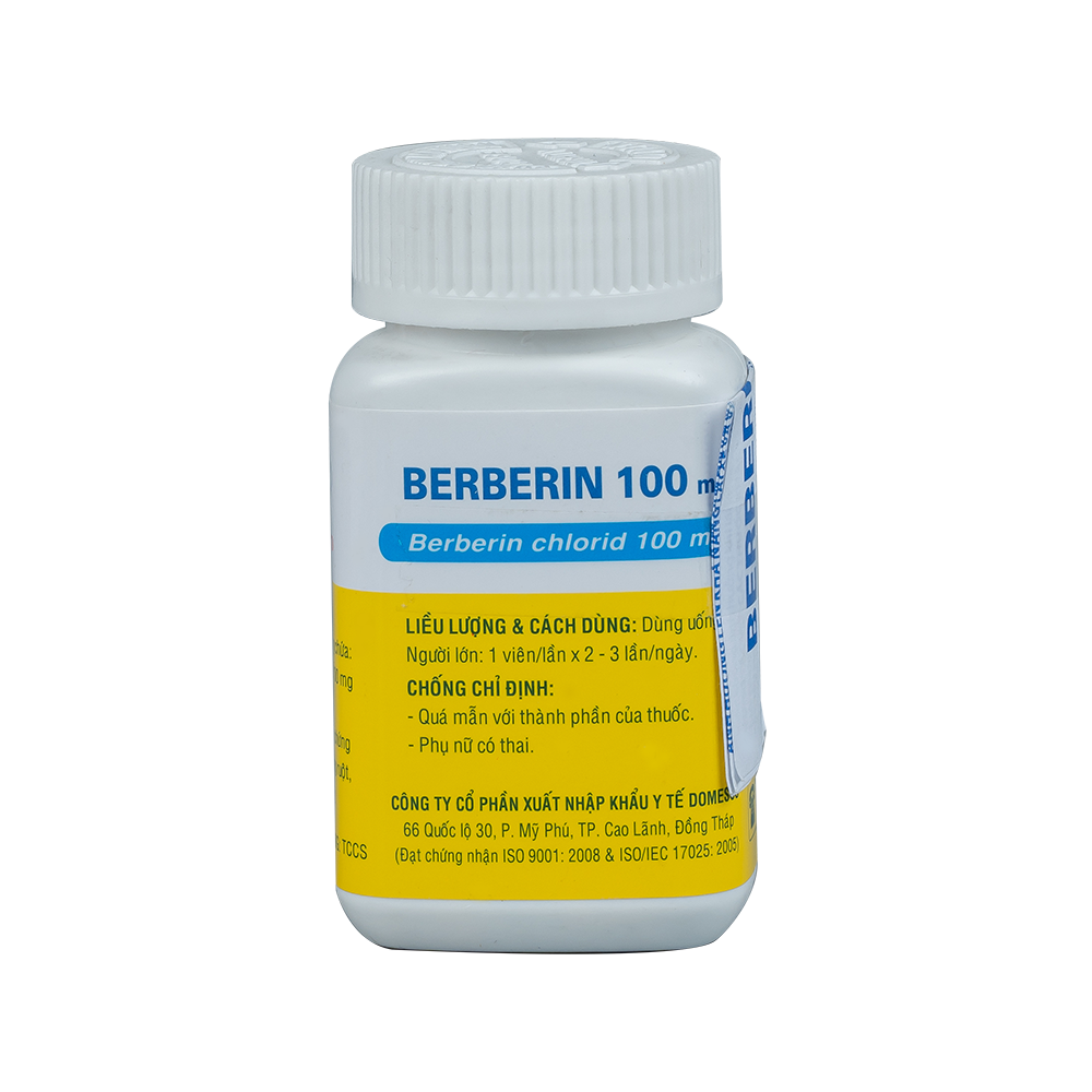 Berberin 100 mg Chai 100 viên Domesco