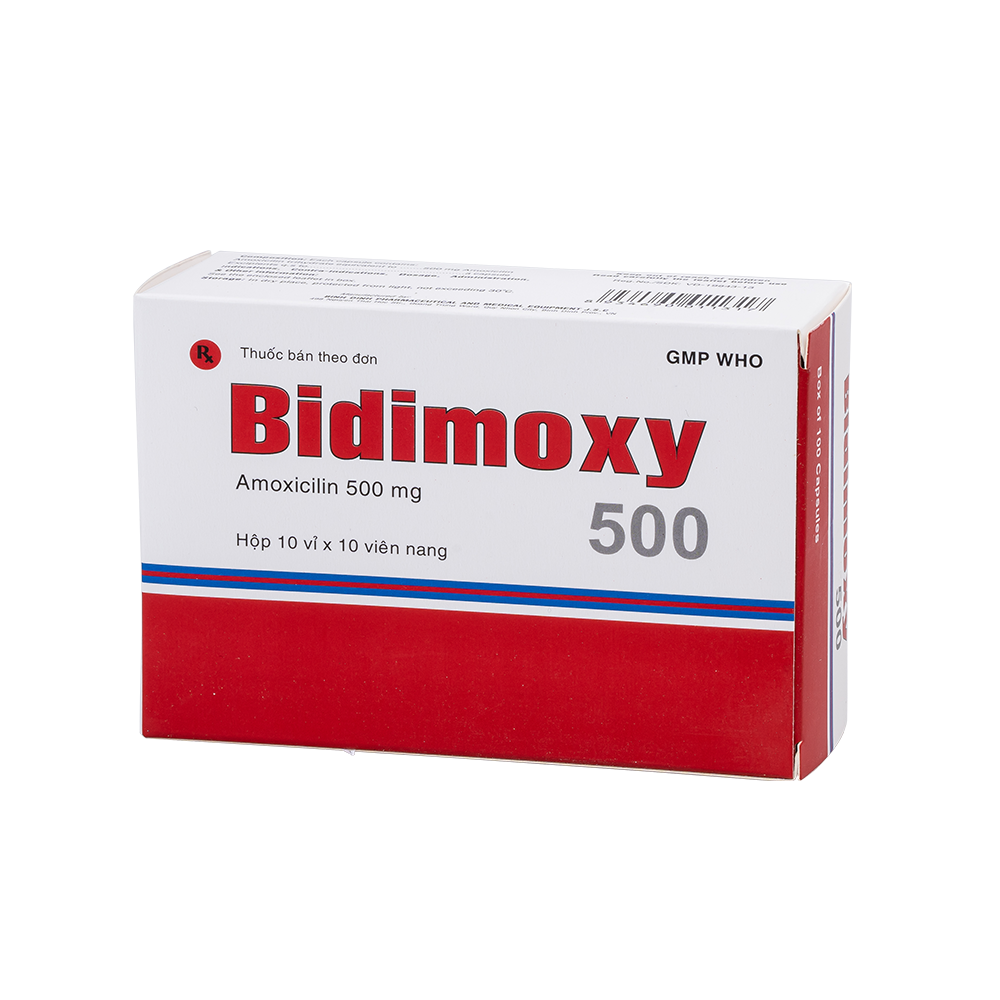 Bidimoxy 500 H/100 Hộp 10 Vỉ x 10 Viên Bidiphar