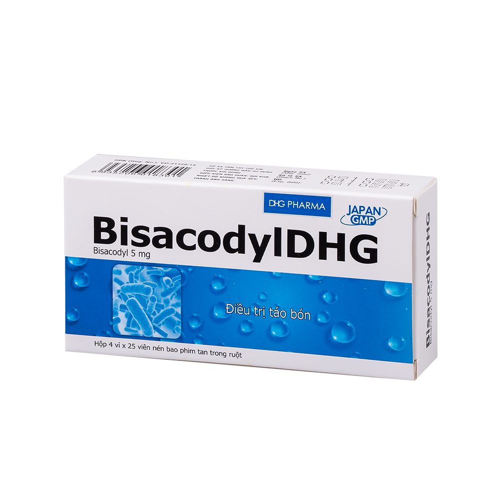 BisacodylDHG Hộp 4 vỉ x 25 viên DHG