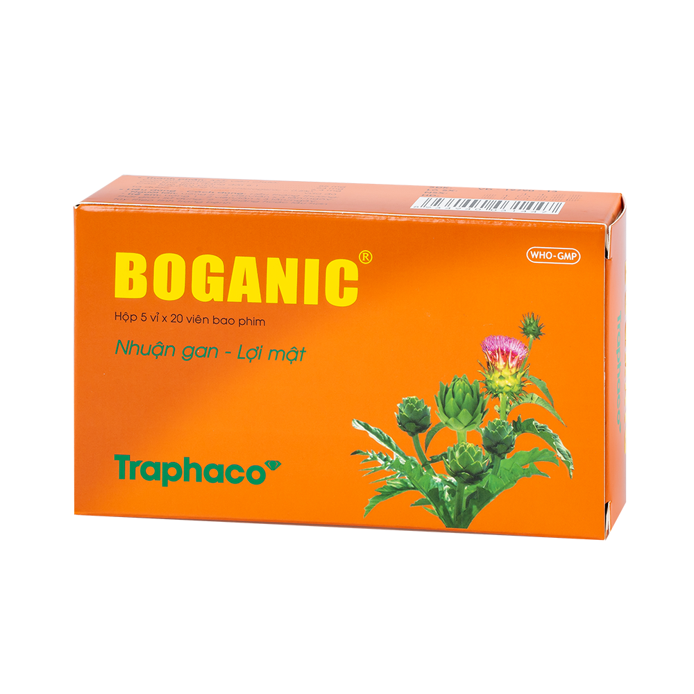 Boganic hộp 5 vỉ bao film Hộp 5 vỉ x 20 viên bao phim Traphaco
