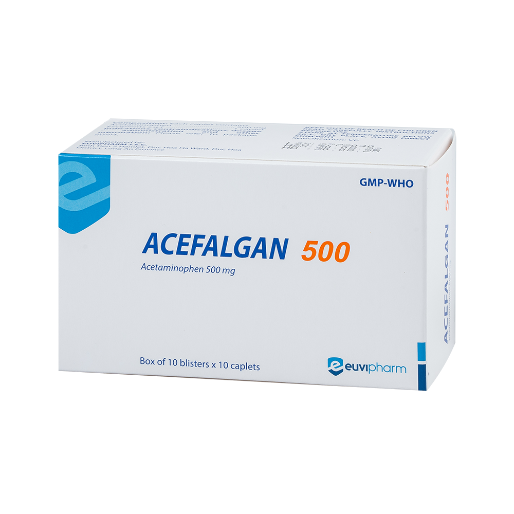 ACEFALGAN 500 Hộp 10 vỉ x 10 viên Traphaco