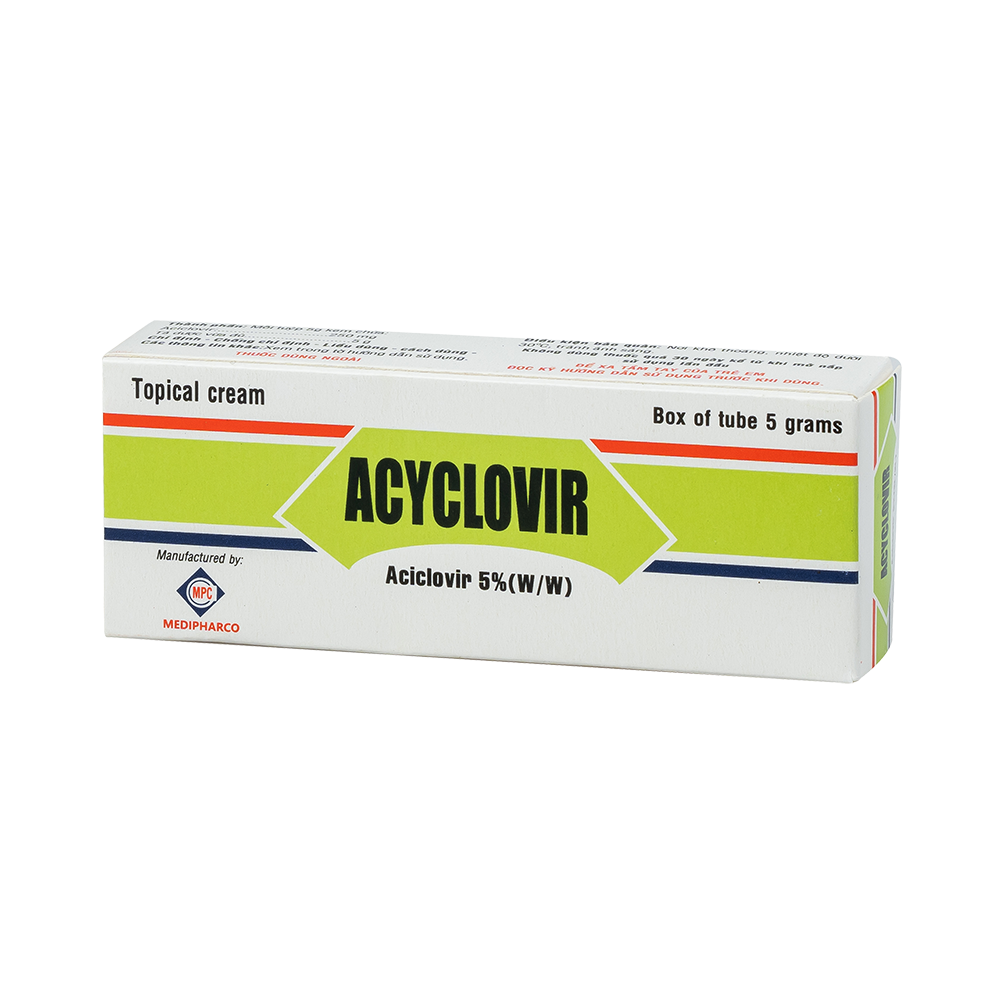 Acyclovir 5%-5g Hộp 1 tuýp 5g Medipharco