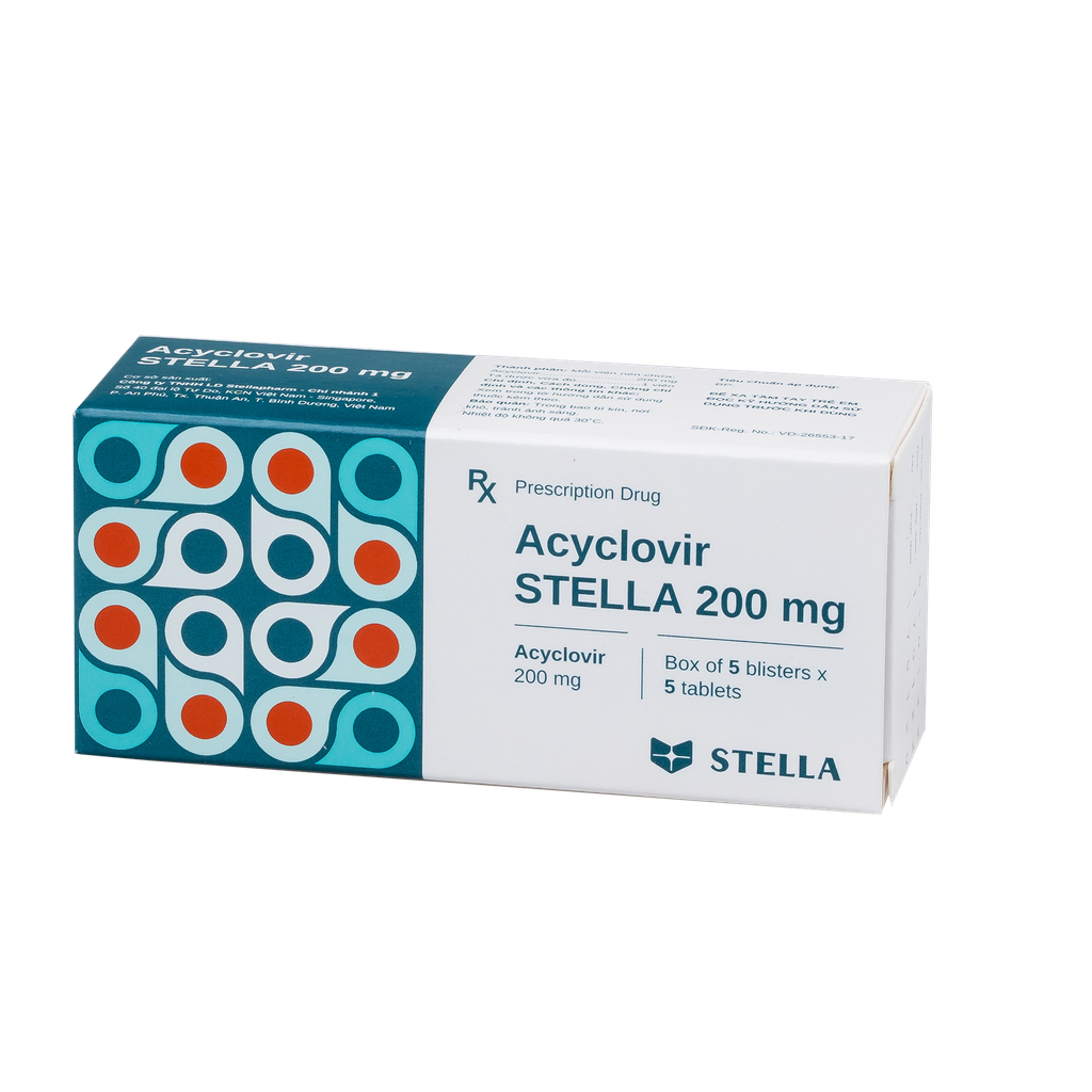 Acyclovir Stella 200mg Hộp/25viên Stella