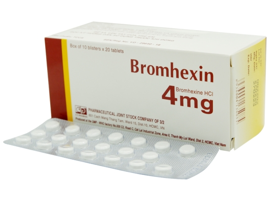 BROMHEXIN 4mg Hộp 10 vỉ x 20 viên F.T.PHARMA