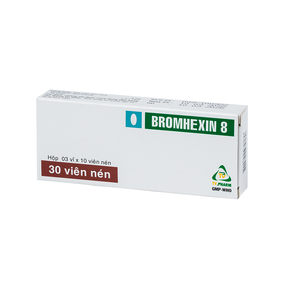 Bromhexin 8mg Hộp 3 vỉ x 10 viên TV.Pharm