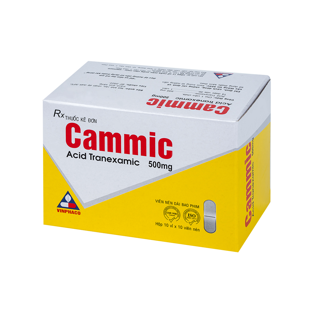 CAMMIC Hộp 10 vỉ x 10 viên nén dài bao phim VINPHACO