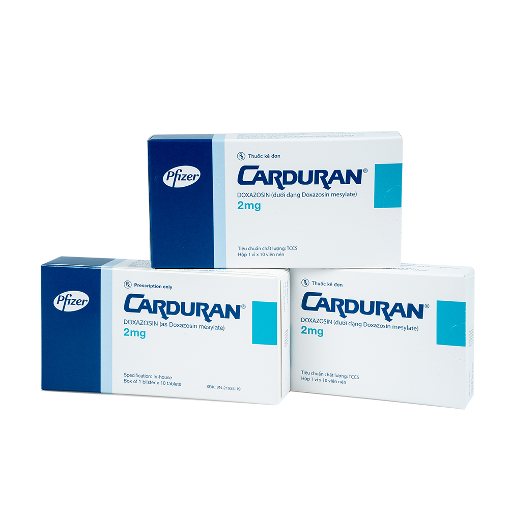 Carduran Tab 2mg Hộp 1 vỉ x 10 Viên Pfizer
