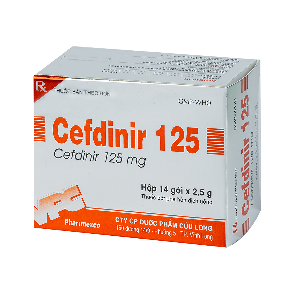 CEFDINIR 125 Hộp 14 gói x 2,5g Dược Cửu Long