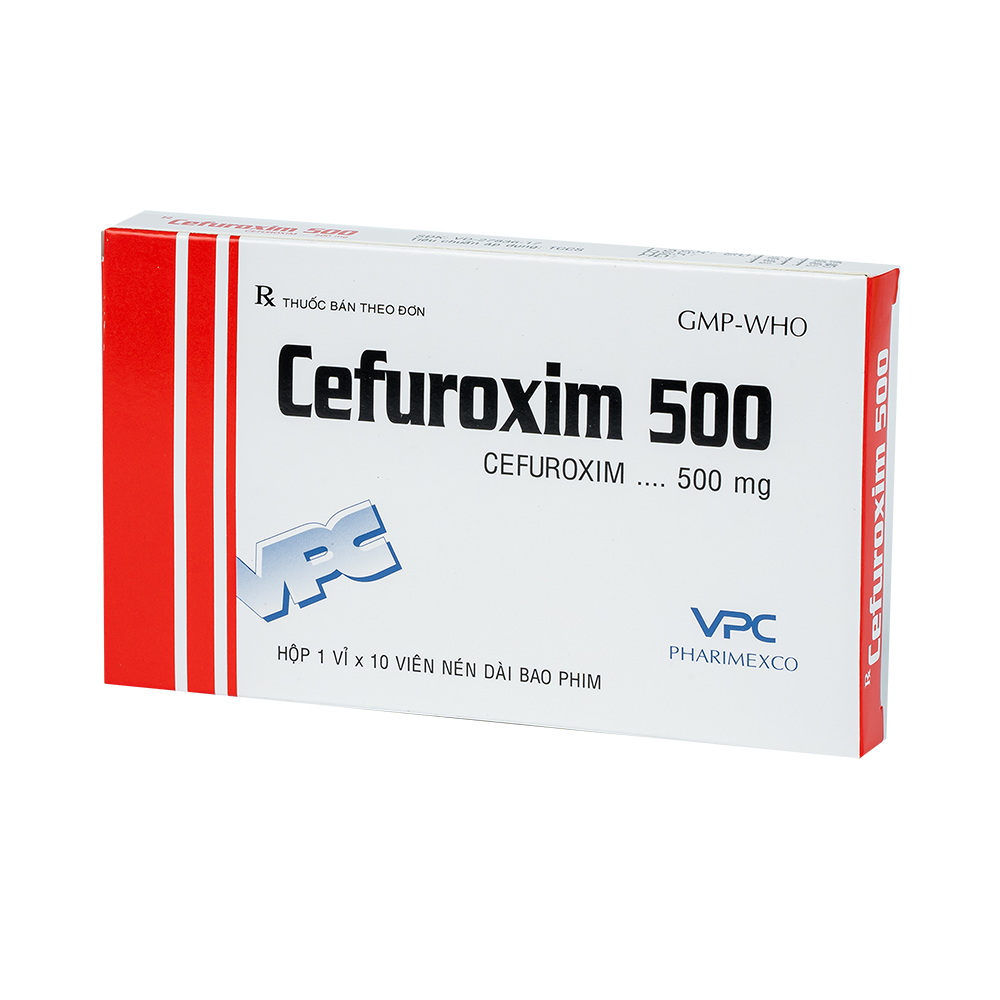CEFUROXIM 500 Hộp 1 vỉ x 10 viên Dược Cửu Long