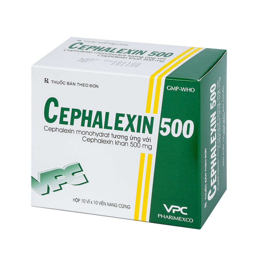 CEPHALEXIN 500 Hộp 10 vỉ x 10 viên Dược Cửu Long