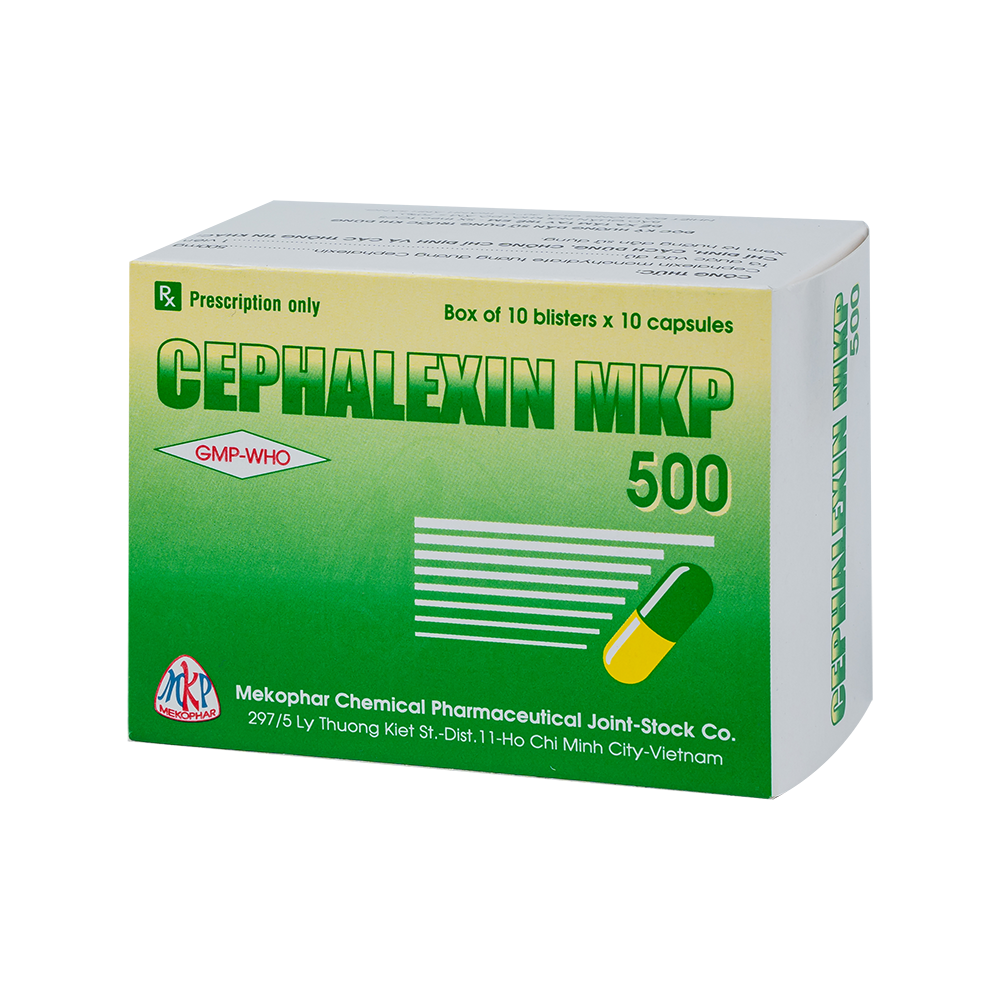 CEPHALEXIN MKP 500 Hộp 10 vỉ x 10 viên