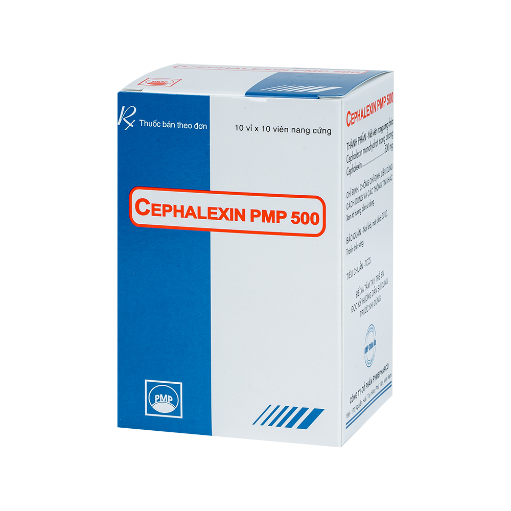 CEPHALEXIN PMP 500 Hộp 10 vỉ x 10 viên nang (nang đỏ - vàng)