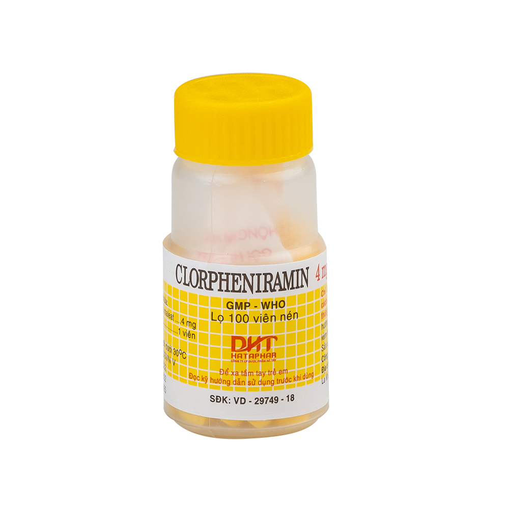 Chlorpheniramin Lọ 100 viên     Hataphar