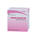 Ciprofloxacin 500 (hồng) H/100 Hộp 10 Vỉ x 10 Viên Bidiphar