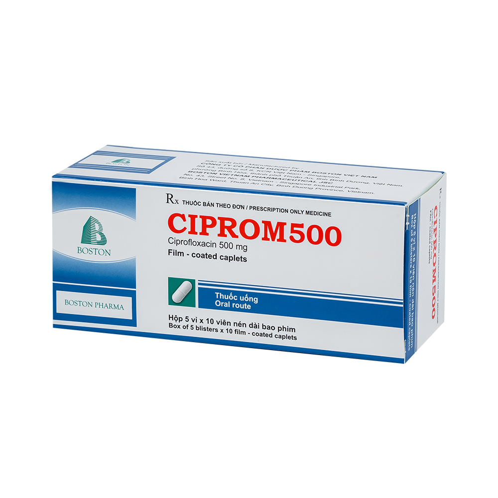CIPROM 500 Hộp 5 vỉ x 10 viên Boston
