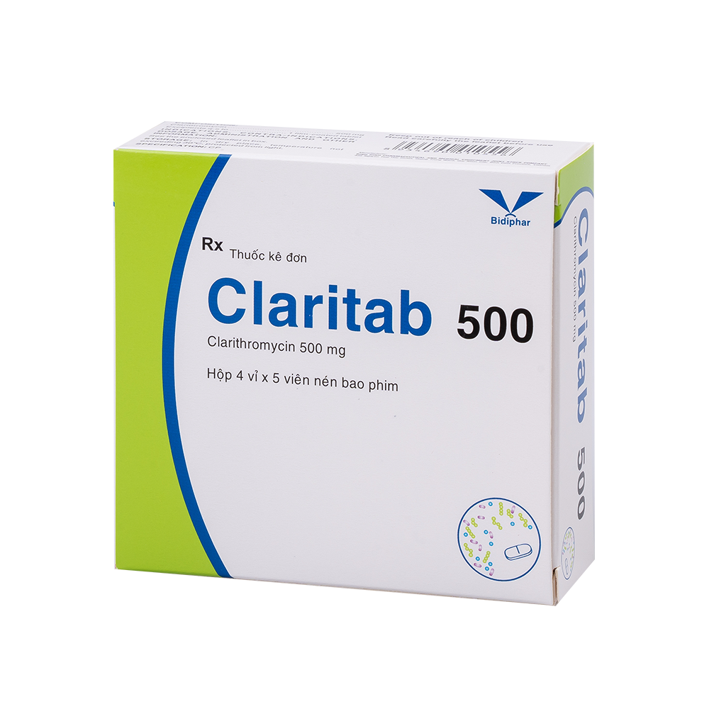 Claritab 500 H/20 Hộp 4 Vỉ x 5 Viên Bidiphar
