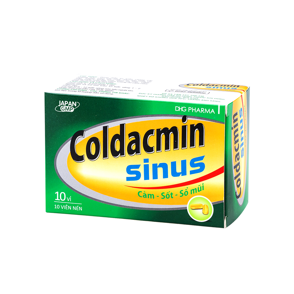 Coldacmin Sinus Hộp 10 vỉ x 10 viên DHG