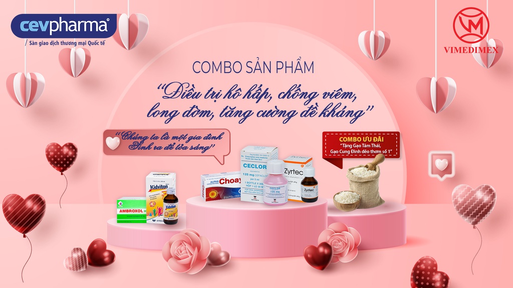 Combo Kháng sinh điều trị trong nhiễm khuẩn hô hấp cho trẻ em