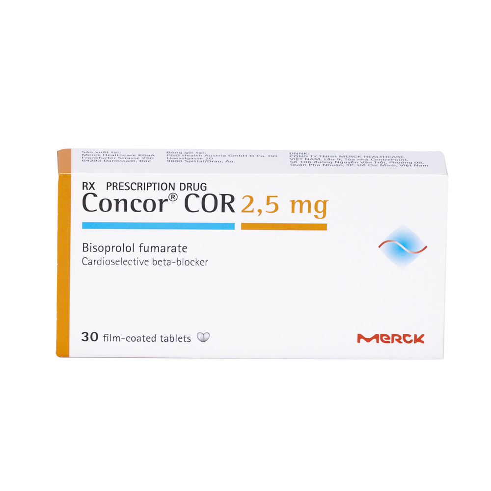 CONCOR 2,5MG Hộp 3 vỉ x 10 viên Merck