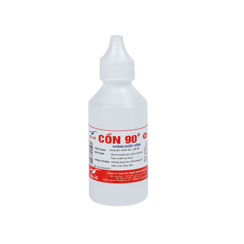 Cồn y tế 90 độ, 50 ml DP Ngân Hà