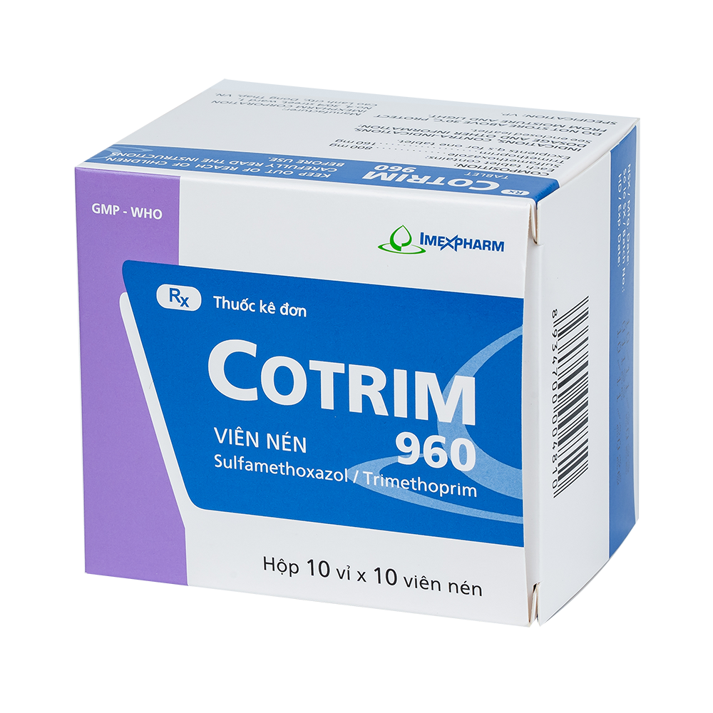 Cotrim 960 mg Hộp 10 vỉ x 10 viên Imexpharm
