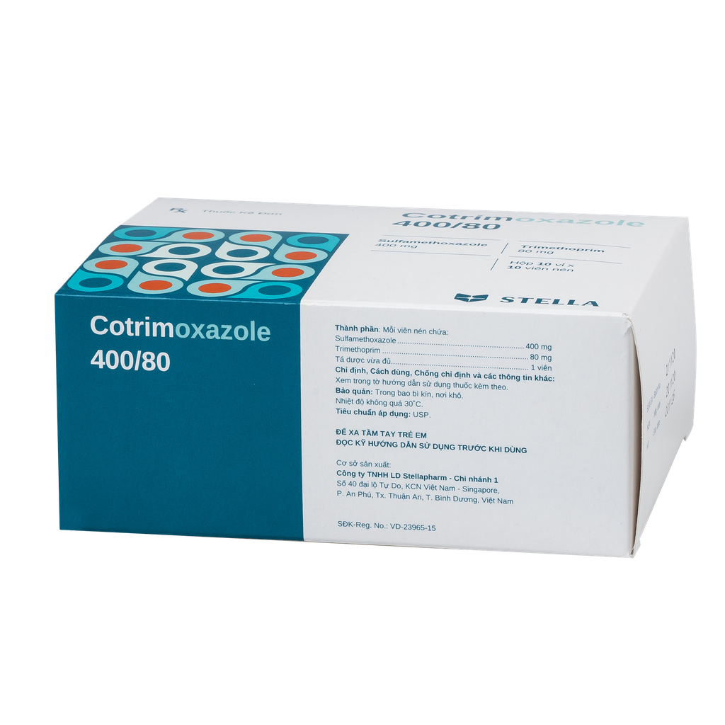 Cotrimoxazole 400/80 Hộp/100viên Stella