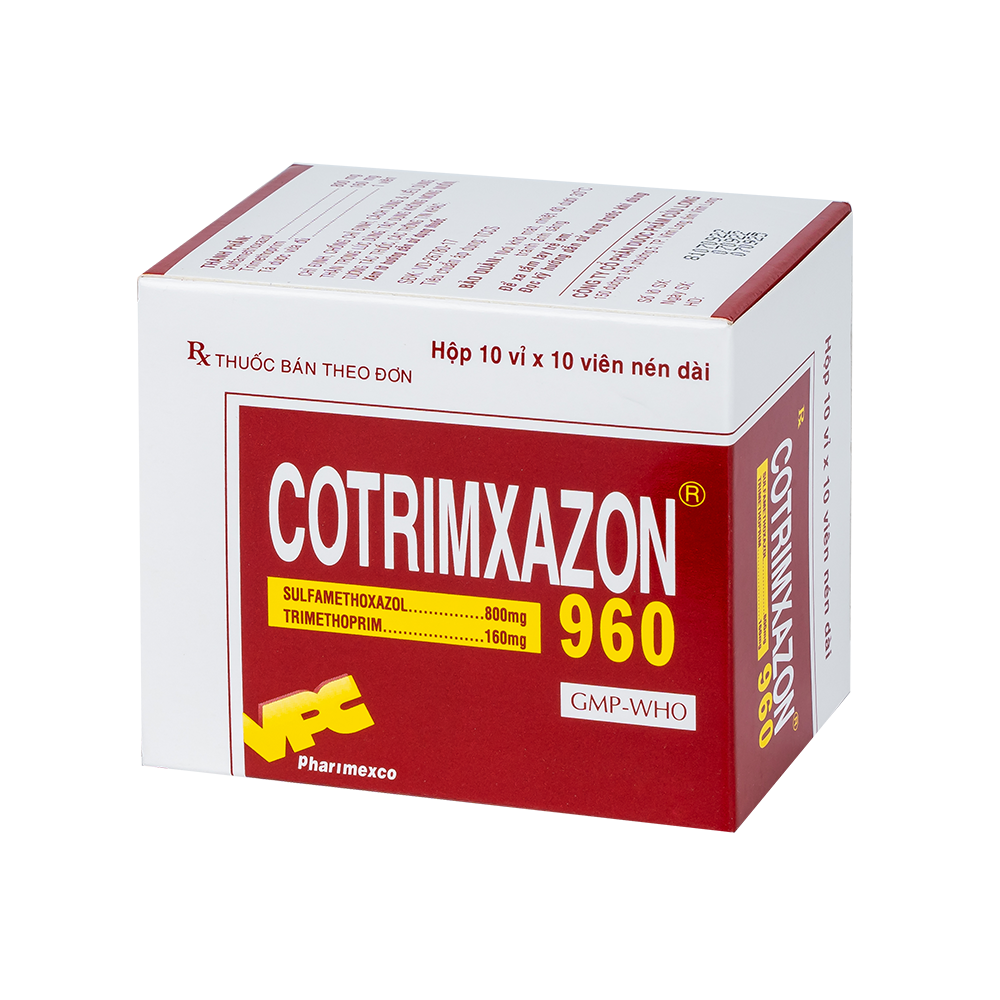 COTRIMXAZON 960 Hộp 10 vỉ x 10 viên Dược Cửu Long