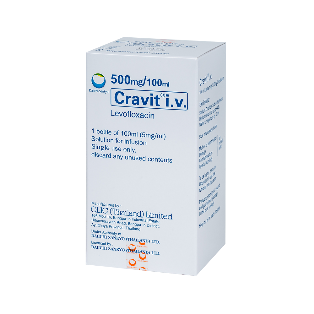 CRAVIT I.V 500MG/100ML Lọ/ hộp Daiichi Sankyo