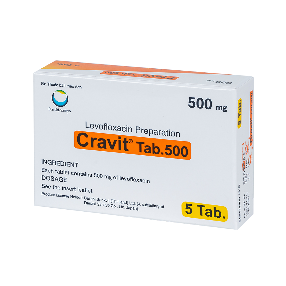 CRAVIT TAB 500MG 5'S 5 Viên/ hộp Daiichi Sankyo