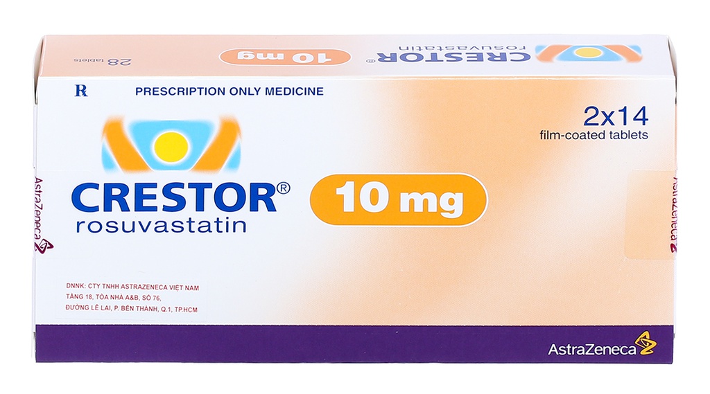 Crestor 10mg Hộp 2 vỉ x 14 viên IPR Pharmaceuticals