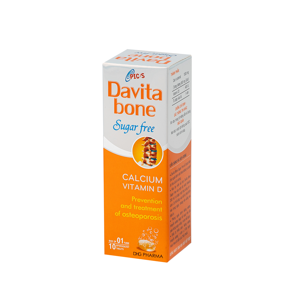 Davita bone Sugar Free Hộp 1 tuýp x 10 viên DHG
