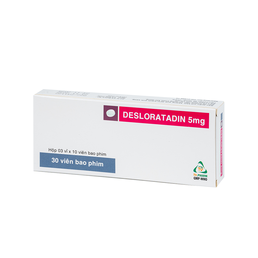 Desloratadin 5mg Alu Hộp 3 vỉ x 10 viên TV.Pharm
