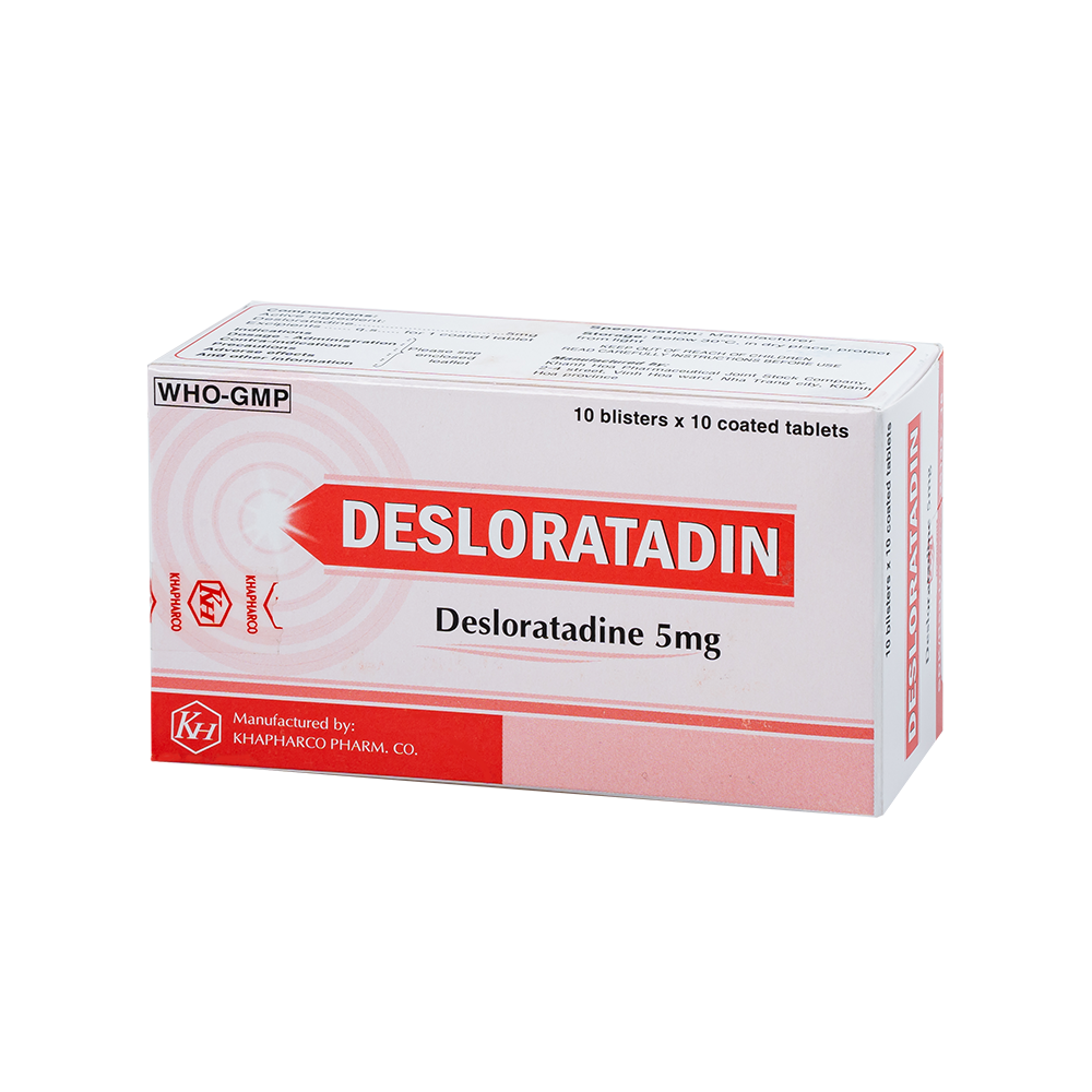 DESLORATADIN Hộp 100 viên Khapharco