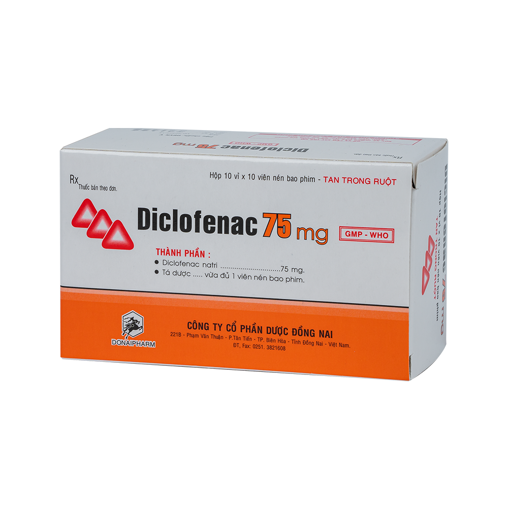 Diclofenac Hộp 10 vỉ x 10 viên